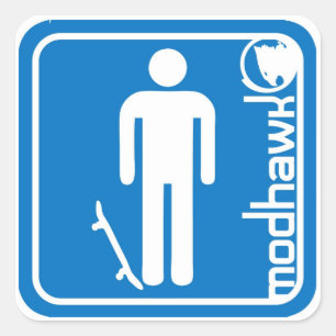 modhawk skater blue square sticker