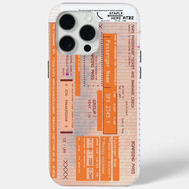 Modify Space Flight Mars Travel Boarding Pass