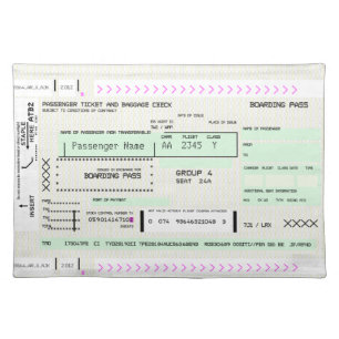 Modify this Airline Boarding Pass Placemat