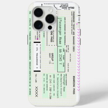 Modify This Airline Boarding Pass Ver2 Iphone 15 Pro Max Case by wheresmymojo at Zazzle