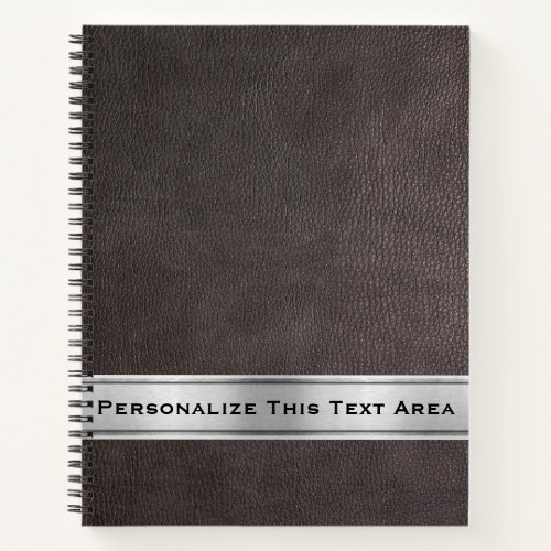 Modify This Dark Leather Background Text Area Notebook