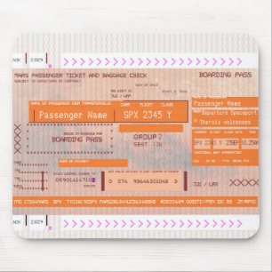 Modify this Space Flight Mars Travel Boarding Pass Mouse Pad