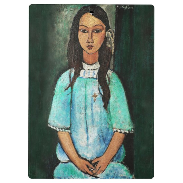 Modigliani Alice Vintage Fine Art Painting Clipboard (Back)