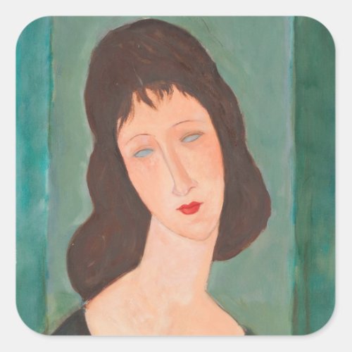 Modigliani Amedeo Portrait Square Sticker