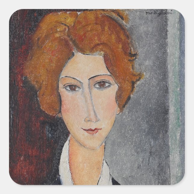 Modigliani Amedeo Portrait Square Sticker (Front)