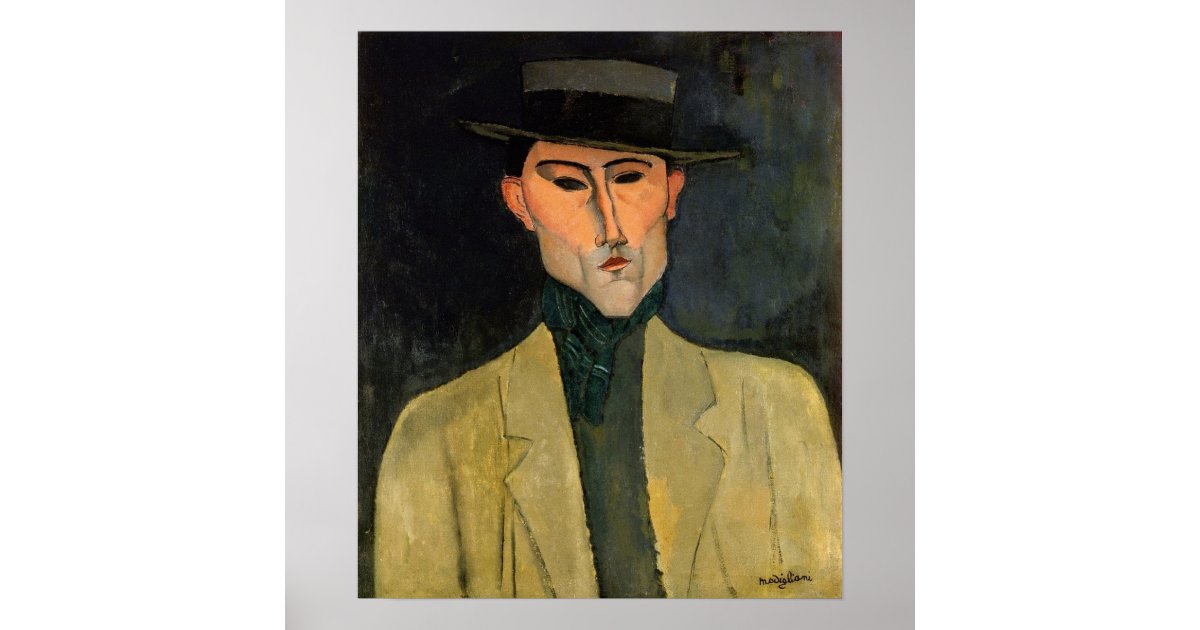 Modigliani - Man With Hat 1915 Poster | Zazzle