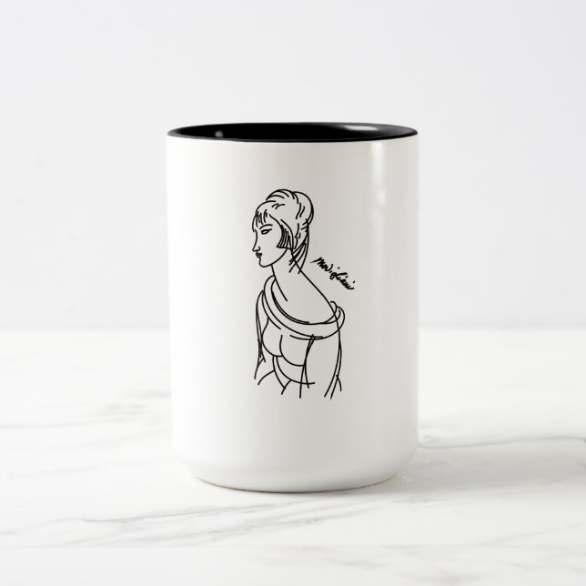 Modigliani-Mug Two-Tone Coffee Mug (Center)