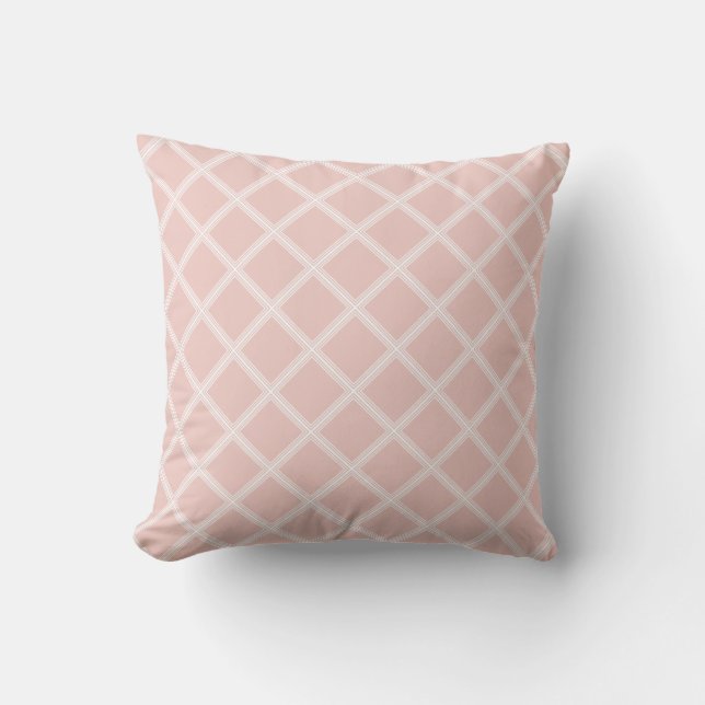 Modish Blush Pink Modern Design Square Template Throw Pillow (Front)