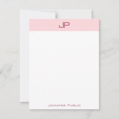 Modish Blush Pink Monogram Simple Template Trendy