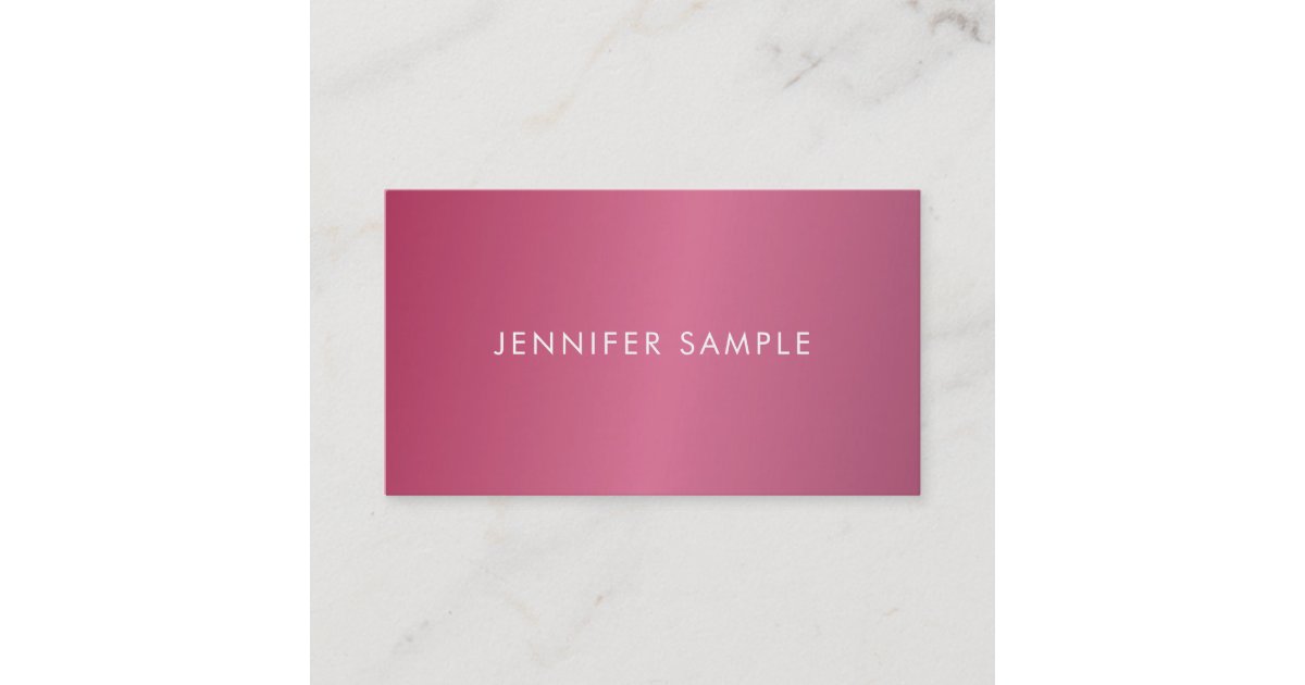 Modish Elegant Hot Pink Modern Clean Design Trendy Business Card | Zazzle
