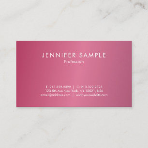 Modish Hot Pink Modern Clean Stylish Trendy Design Business Card