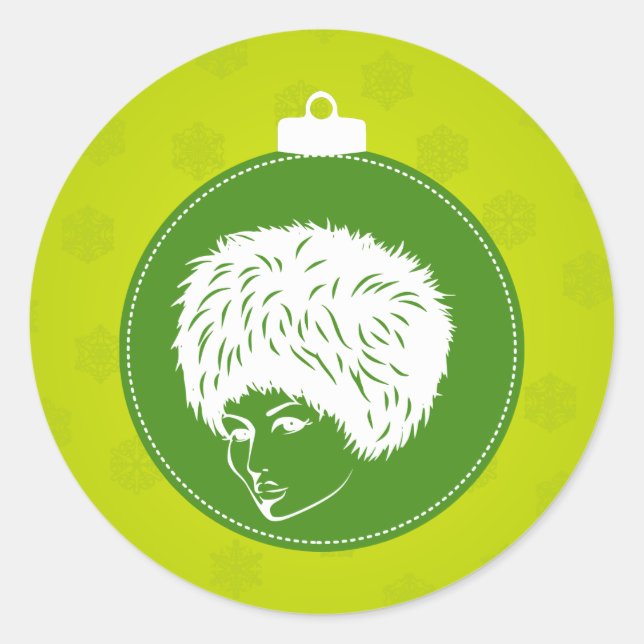 Modish Lime Christmas Classic Round Sticker (Front)