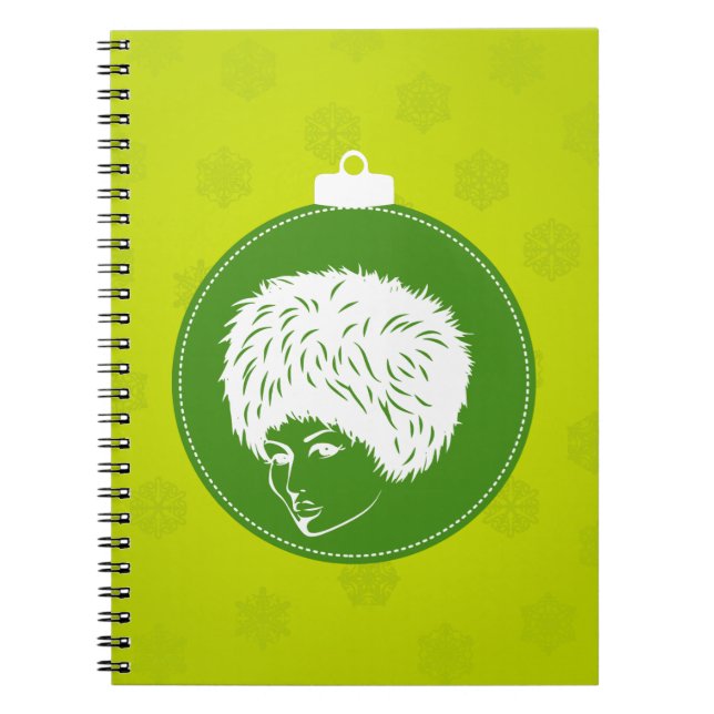 Modish Lime Christmas Notebook (Front)