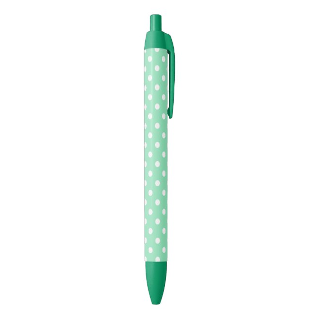 Modish Mint Green Color White Dots Classic Design Pen (Bottom (Vertical))
