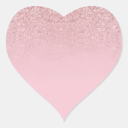 Modish Rose Gold Glitter Blank Elegant Template Heart Sticker