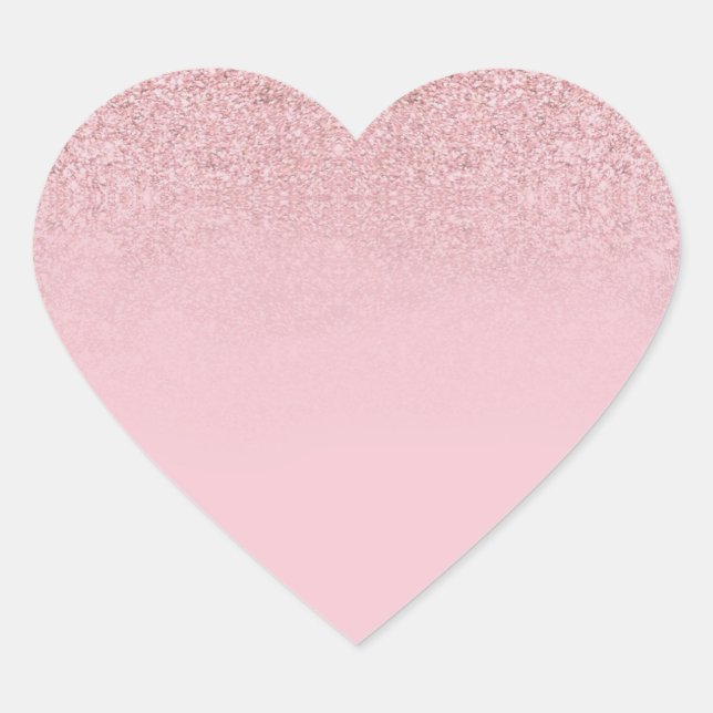 Modish Rose Gold Glitter Blank Elegant Template Heart Sticker (Front)