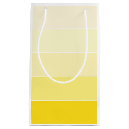 Modish Yellow White Striped Trendy Template Small Gift Bag