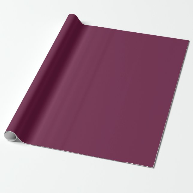 Modishly Masterful Maroon Color Wrapping Paper (Unrolled)