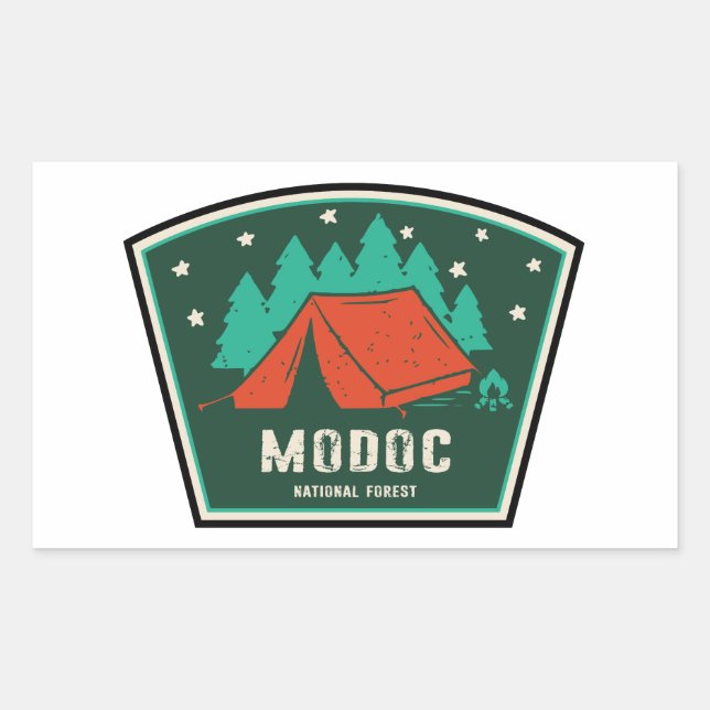 Modoc National Forest Camping Rectangular Sticker (Front)