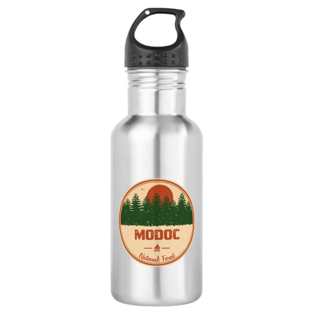 Modoc National Forest Stainless Steel Water Bottle (Front)