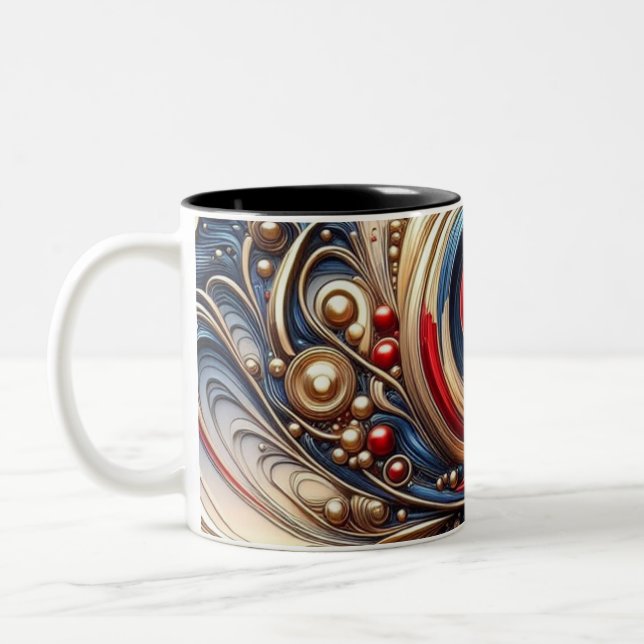 Modren Abstract Two-Tone Coffee Mug (Left)