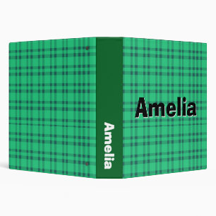 Modren elegant Green check 3 Ring Binder