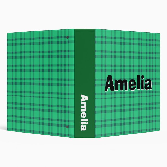 Modren elegant  Green check  3 Ring Binder (Background)