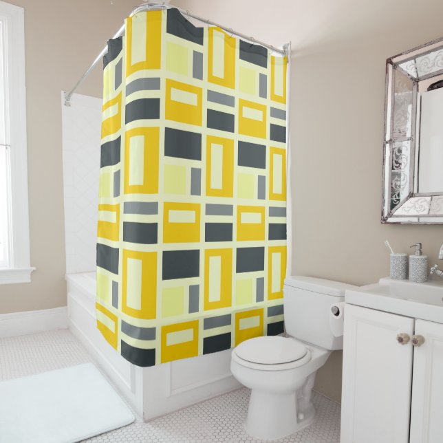 MODRIAN-INSPIRED SHOWER CURTAIN (In Situ)