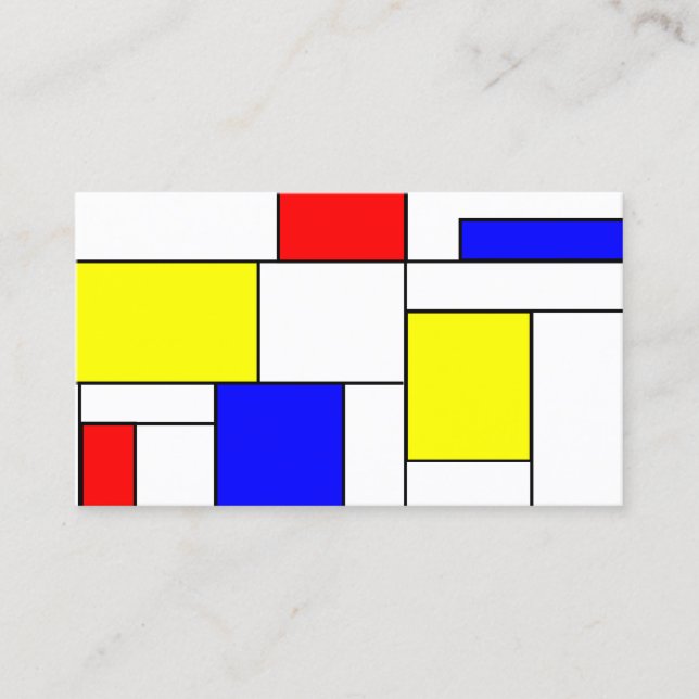Modrian Modern Primary Colors Business Card (Front)