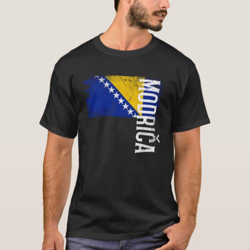 Modrica Bosnia Flag For Bosnian Men Women Kids T_Shirt