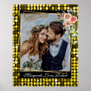  Modrn Golden Wedding Photo  Poster