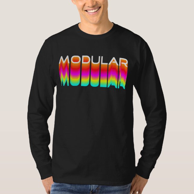 Modular  80s Retro Analog Synthwave Modular Synthe T-Shirt (Front)