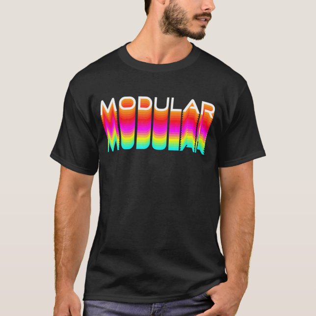 Modular  80s Retro Analog Synthwave Modular Synthe T-Shirt (Front)
