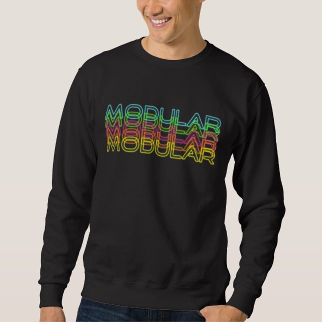 Modular  80s Retro Analog Synthwave Synthesizer Sweatshirt (Front)