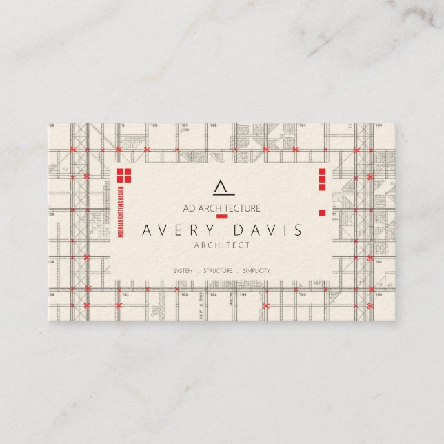 Modular Grid System Architect Business Card (Front)