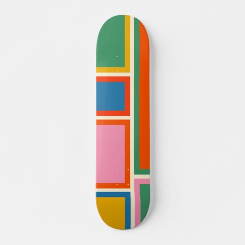 Modular Retro Modern Colorful Geometric Abstract  Skateboard