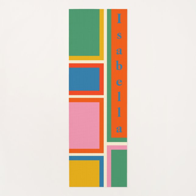 Modular Retro Modern Geometric Personalized Yoga M Mat (Front)