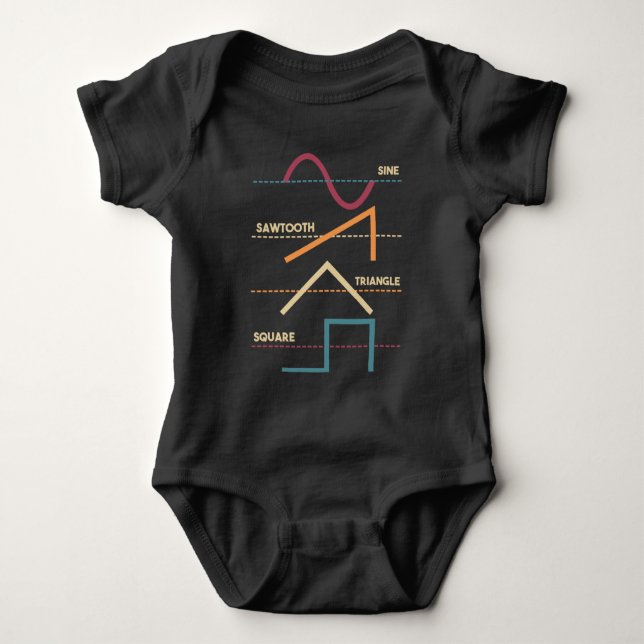 Modular Synthesizer Analog Waveform Baby Bodysuit (Front)