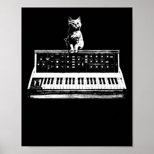 Modular Synthesizer Keyboard Music Producer Cat Sy Poster