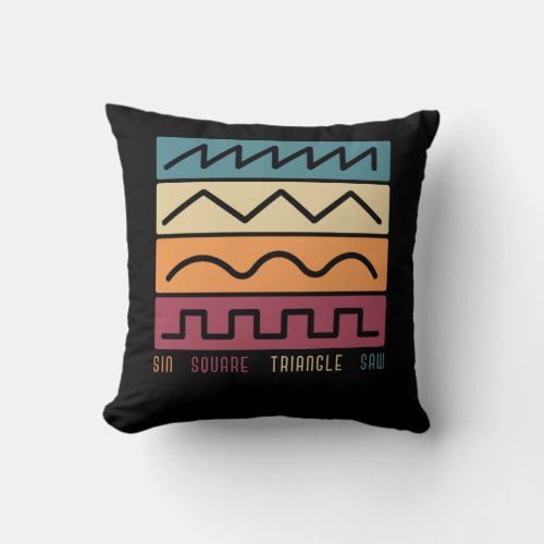 Modular Synthesizer Synth Vintage Analog Waveform Throw Pillow