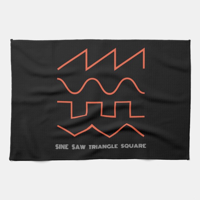 Modular Synthesizer Waveform Synth Analog Kitchen Towel (Horizontal)
