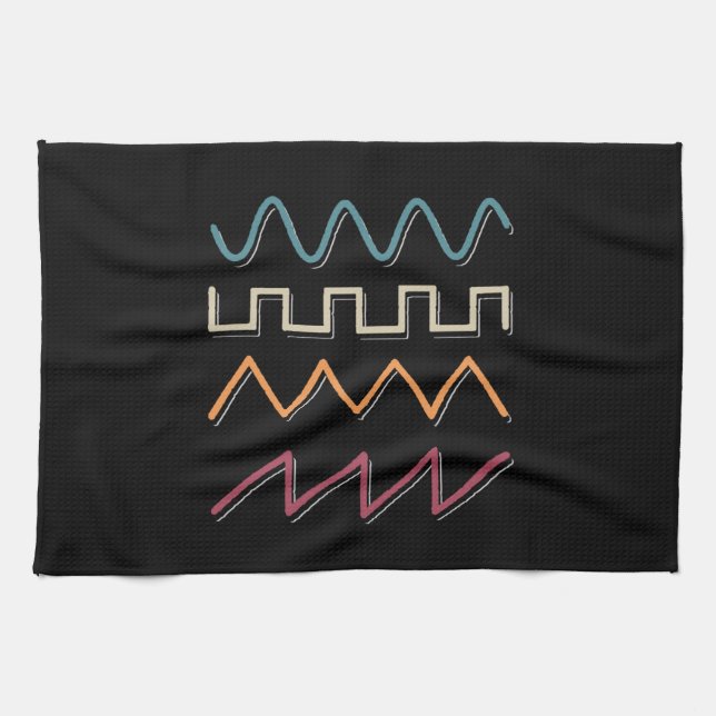 Modular Synthesizer Waveform Synth Kitchen Towel (Horizontal)