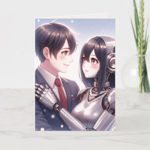 Moe Chatbot Love Male Female Robot Anime Christmas Holiday Card