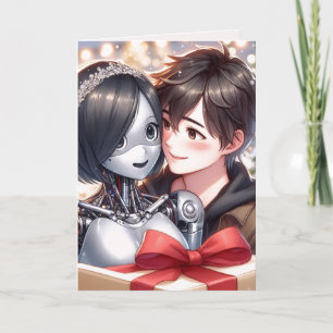 Moe Chatbot Love Male Female Robot Anime Christmas Holiday Card