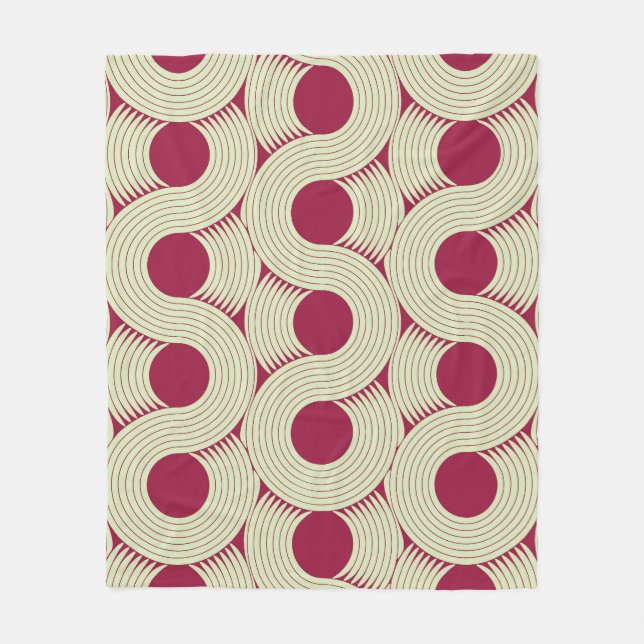 Moebius Stripe: Infinite Red-Green Tile Fleece Blanket (Front)