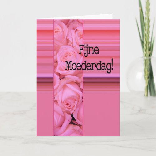 Moederdagkaart dutch Roses  stripes Mothers Day Card
