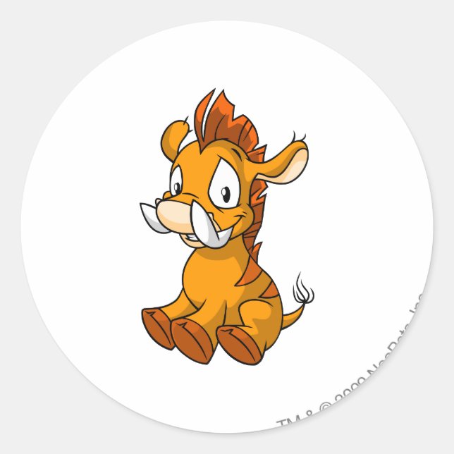 Moehog Orange Classic Round Sticker (Front)