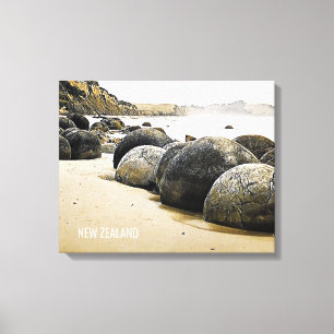 Moeraki Boulders New Zealand travel Canvas Print