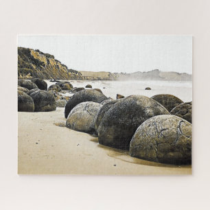 Moeraki Boulders New Zealand travel Jigsaw Puzzle