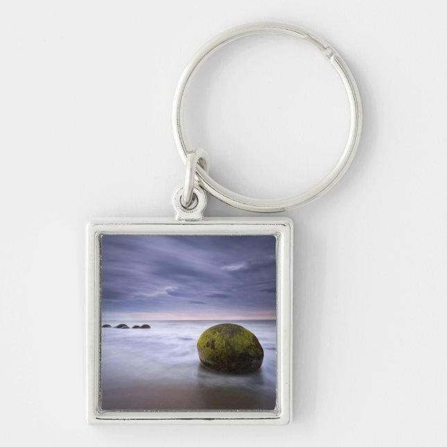 Moeraki Boulders Sunrise Seascape Keychain (Front)